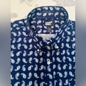 Brand new never work Land’s End short sleeve paisley button down